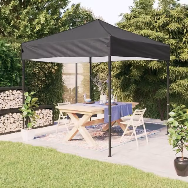 Berkfield Home Folding Party Tent in Anthracite and Black, W 300 cm x D 300 cm – 1