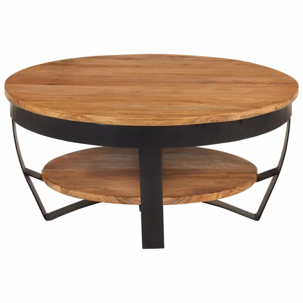 Berkfield Home Square Acacia Wood Coffee Table in Brown, W/D/H: 65 x 65 x 32 cm – 2