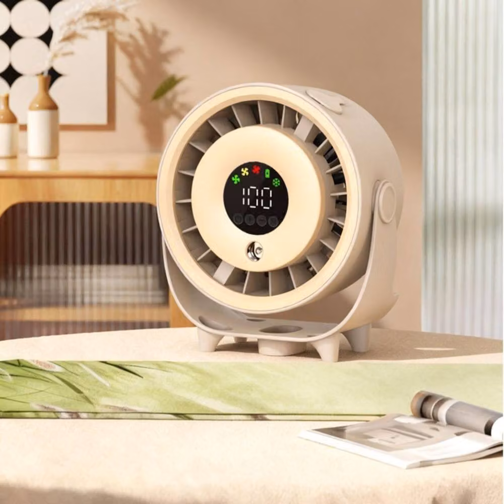 Quipulse Humidifying Mist Table Fan in White, Black or Beige – 3