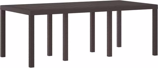 Berkfield Home Brown Poly Rattan Extendable Garden Table, W: 200 cm, D: 100 cm, H: 73 cm – 1