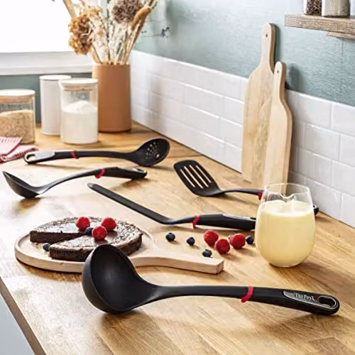 Tefal Ingenio Heat Resistant Black Ladle with Stainless Steel and Silicone – 6