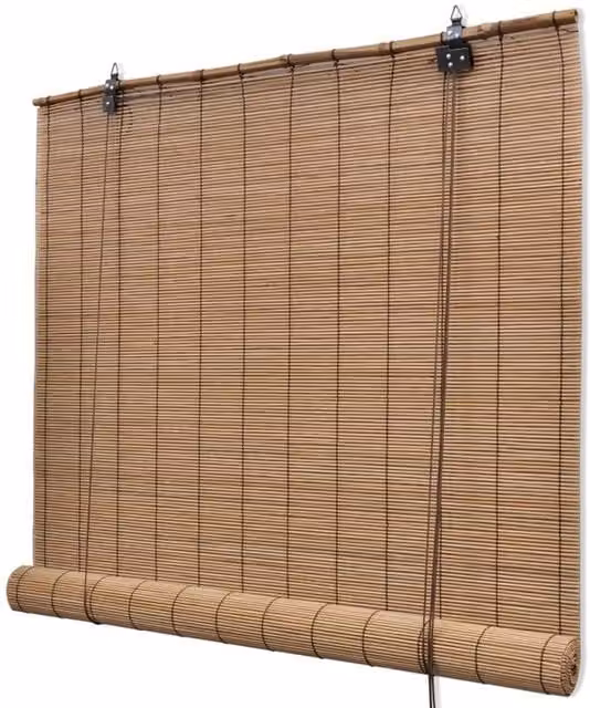 Berkfield Home Brown Bamboo Roller Blinds W: 100 cm, H: 160 cm