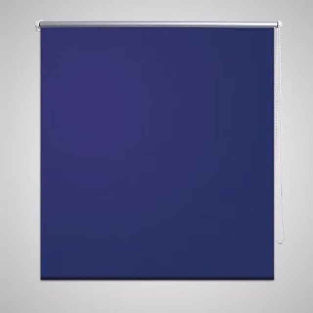 Berkfield Home Thermal Insulating Blackout Roller Blind in Blue, W: 120 cm, H: 175 cm