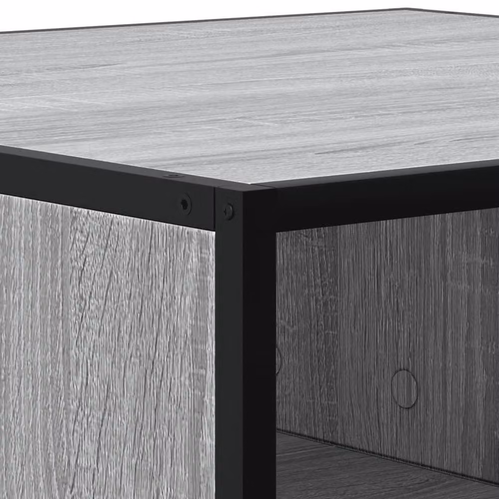 Berkfield Home Grey Sonoma Square Coffee Table with Metal Sled Base, W/D/H: 100 x 100 x 30 cm – 4