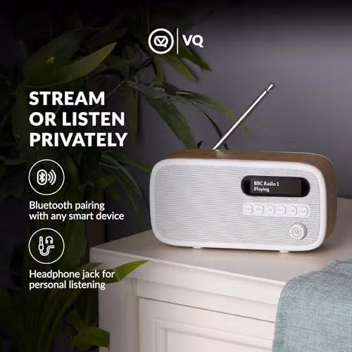 VQ Dexter Portable DAB+ and FM Radio with Bluetooth and USB-C, Brown – 4