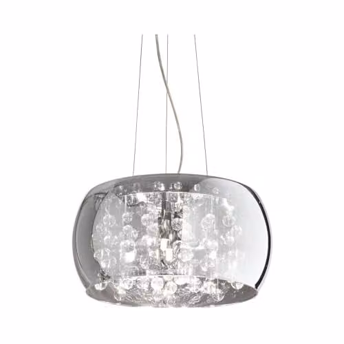 Netlighting Audi 5 Light Round Suspended Ceiling Pendant in Grey with Smokey Glass and G9 Bulbs