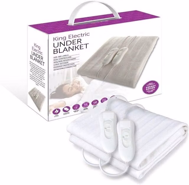 MantraRaj White Heated Electric Under Blanket with 3 Heat Settings, W x D: 180 x 200 cm