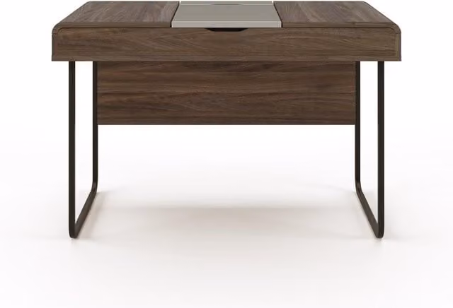 Alphason Dorset Secretary Desk in Walnut and Grey MDF Laminate