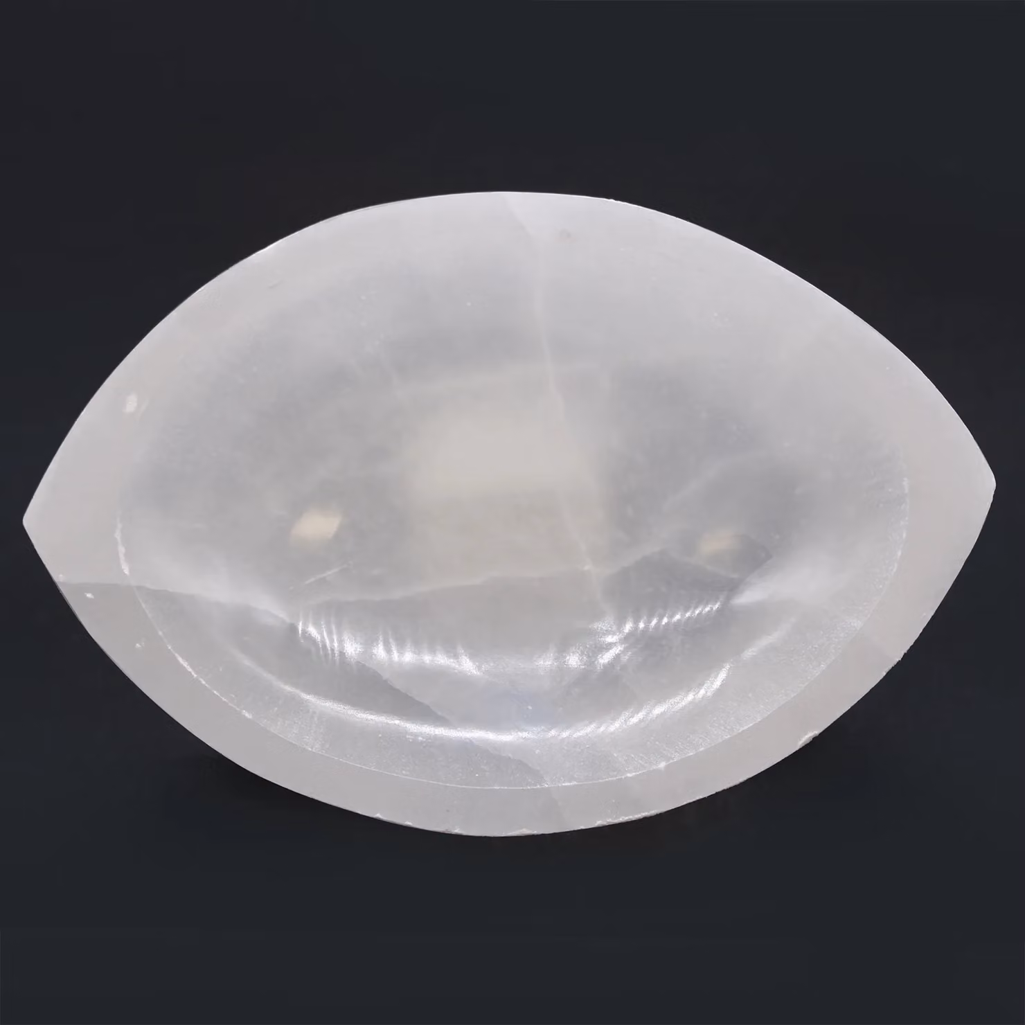 KDMD White Selenite Eye Bowl, Diameter: 15 cm – 2