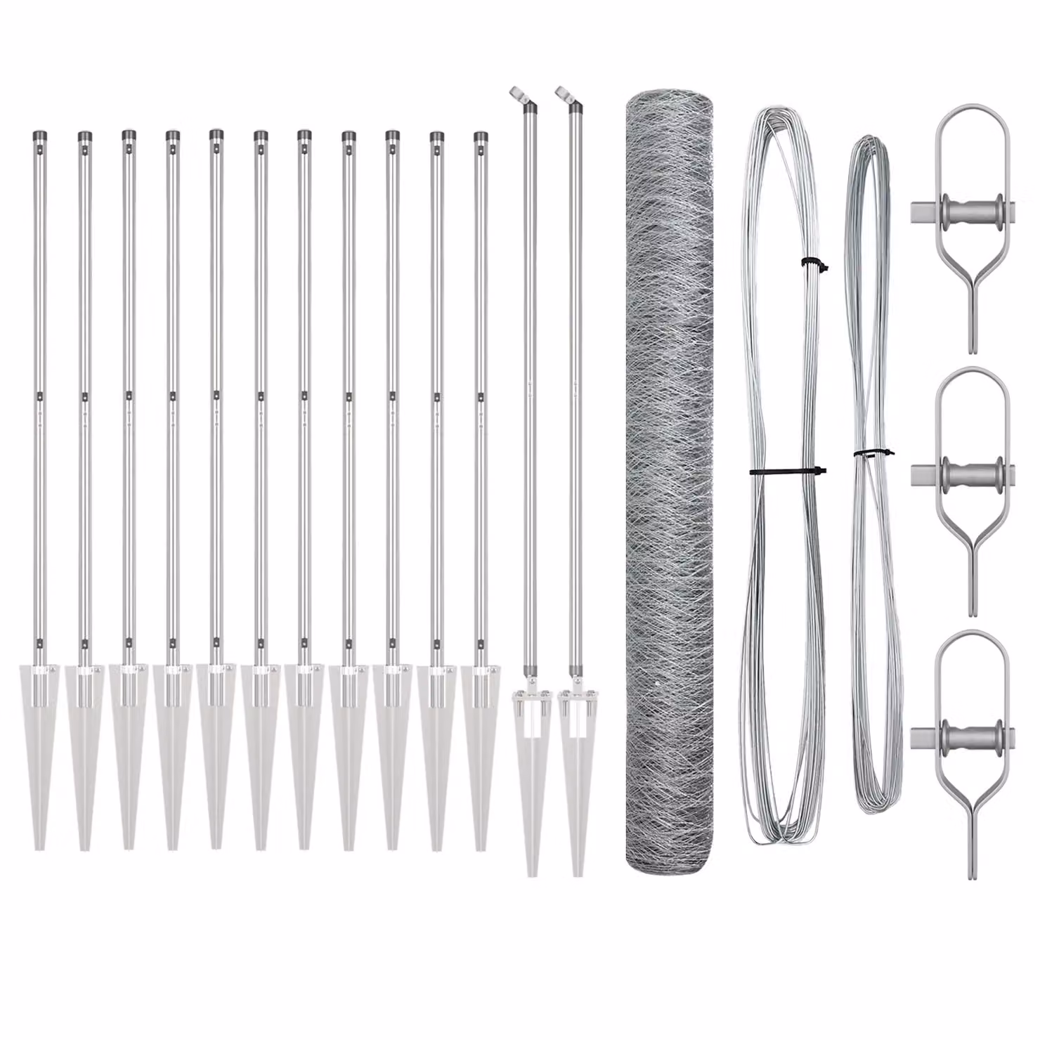 Berkfield Home Hexagon Fence in Silver Galvanised Steel, H: 140 cm x L: 25 m – 2