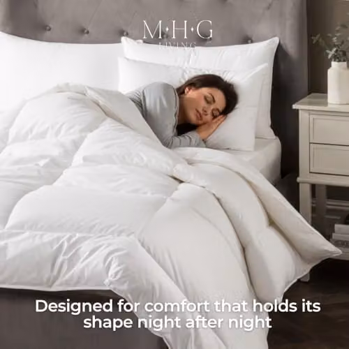 MHG Living Pack of 2 White Cotton Piped Edge Pillows with Firm Hollowfibre Filling – 4