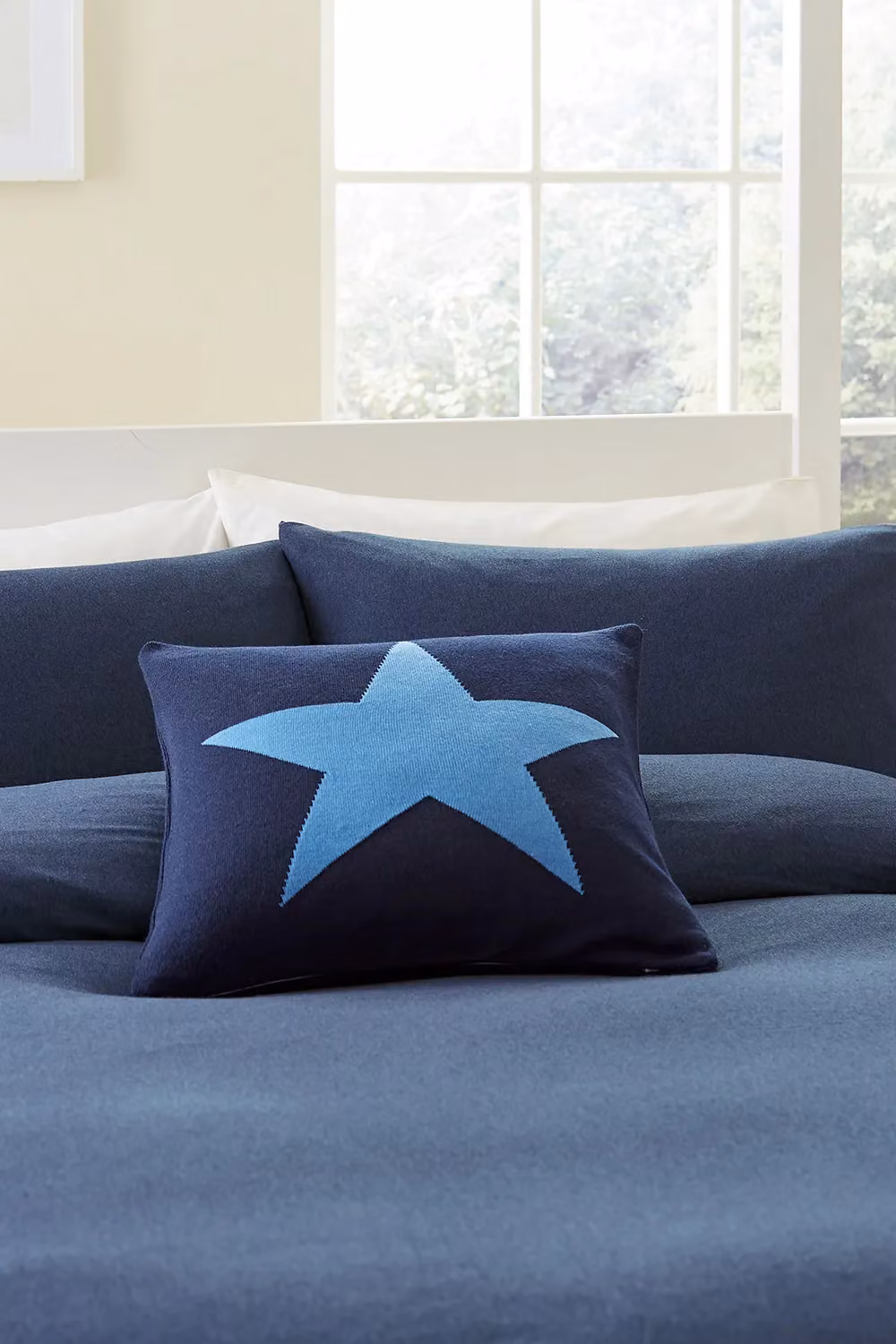 Helena Springfield Jersey Cotton Duvet Cover and Pillowcase Set in Blue and Grey, W/D/H: 180 x 200 cm – 2