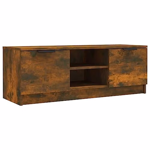 vidaXL Scandinavian TV Cabinet in Smoked Oak, W/D/H: 102 x 36.5 x 36.5 cm – 1