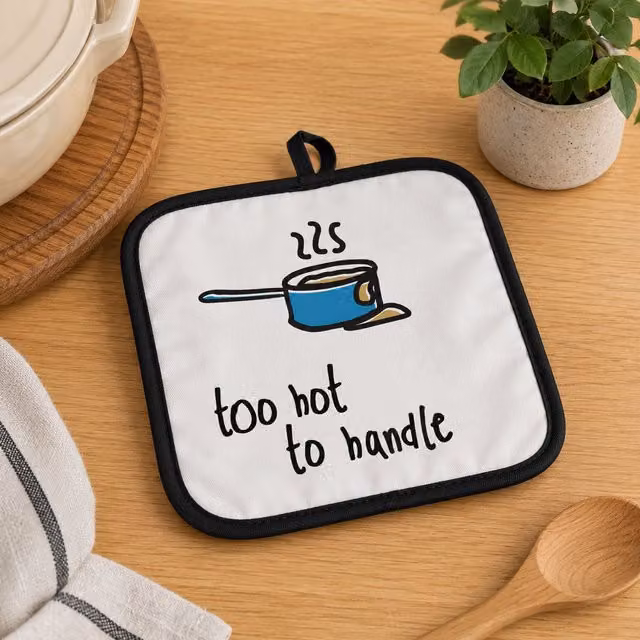 Orsina Doodle Too Hot To Handle Cotton Pot Holder, Black, White and Multicolour – 3
