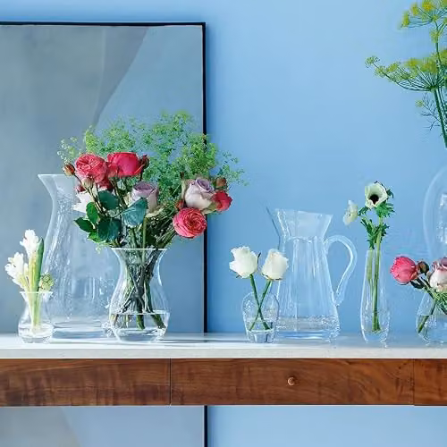 LSA International Flower Posy Vase, Handmade Mouthblown Glass, Transparent, Height: 17.5 cm – 3