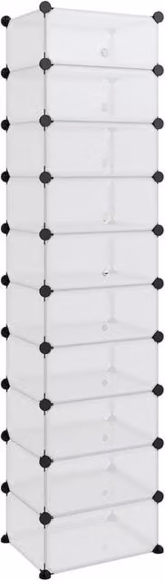 Berkfield Home Transparent Shoe Rack, W/D/H: 44 x 32 x 174 cm