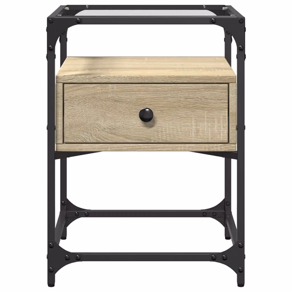 Berkfield Home Bedside Cabinet in Sonoma Oak Brown, W/D/H: 40 x 40 x 55 cm – 4