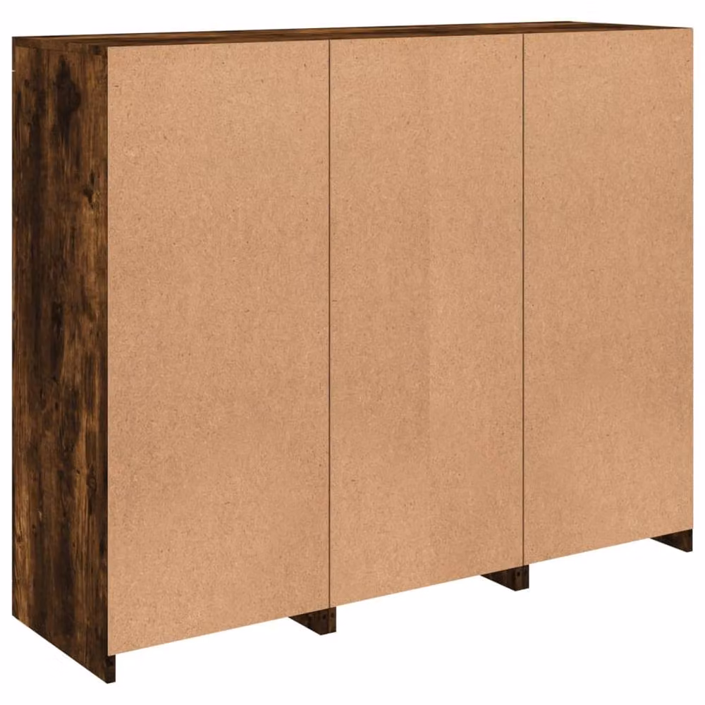 Berkfield Home 3-Piece Smoked Oak Sideboard Set with Integrated LED Lighting in Brown – 7