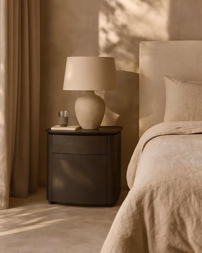 Tommy Franks Blade Bedside Table in Smoke Oak