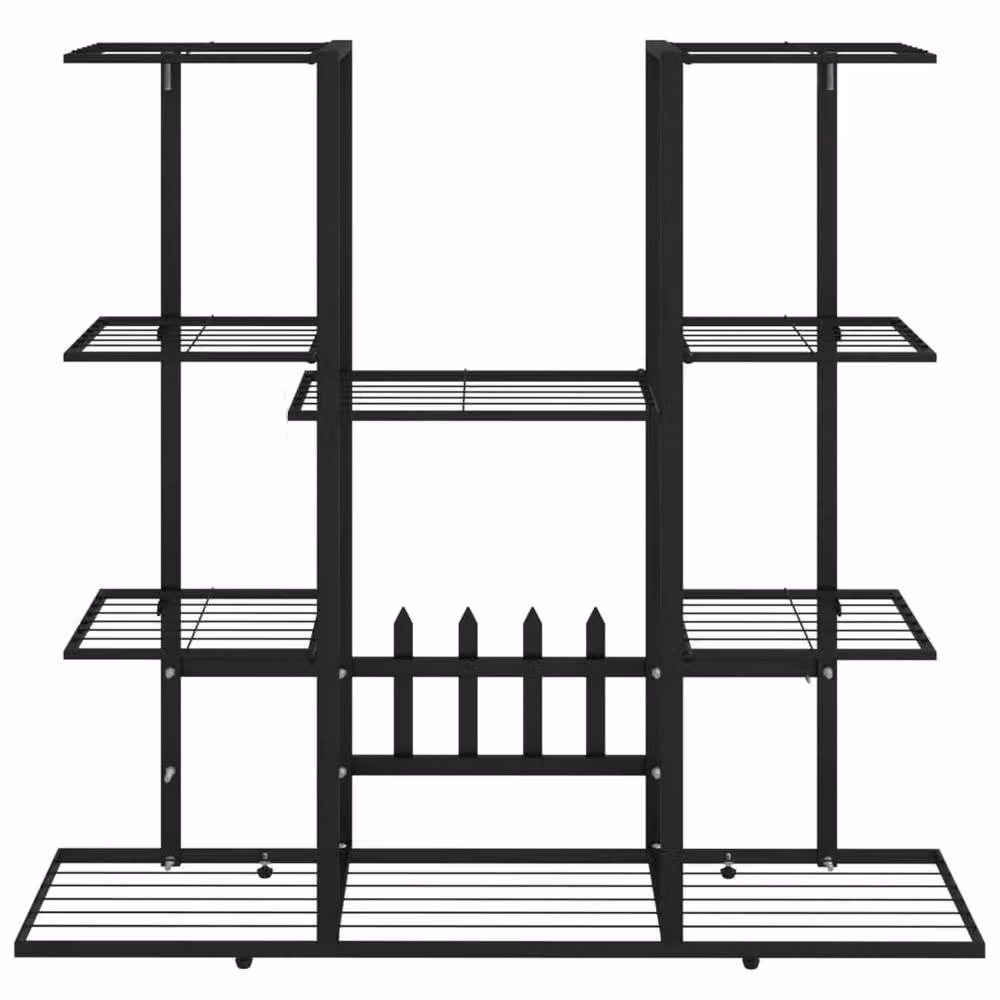 Berkfield Home Black Metal Flower Stand Planter, W/D/H: 94.5 x 25 x 89 cm – 3