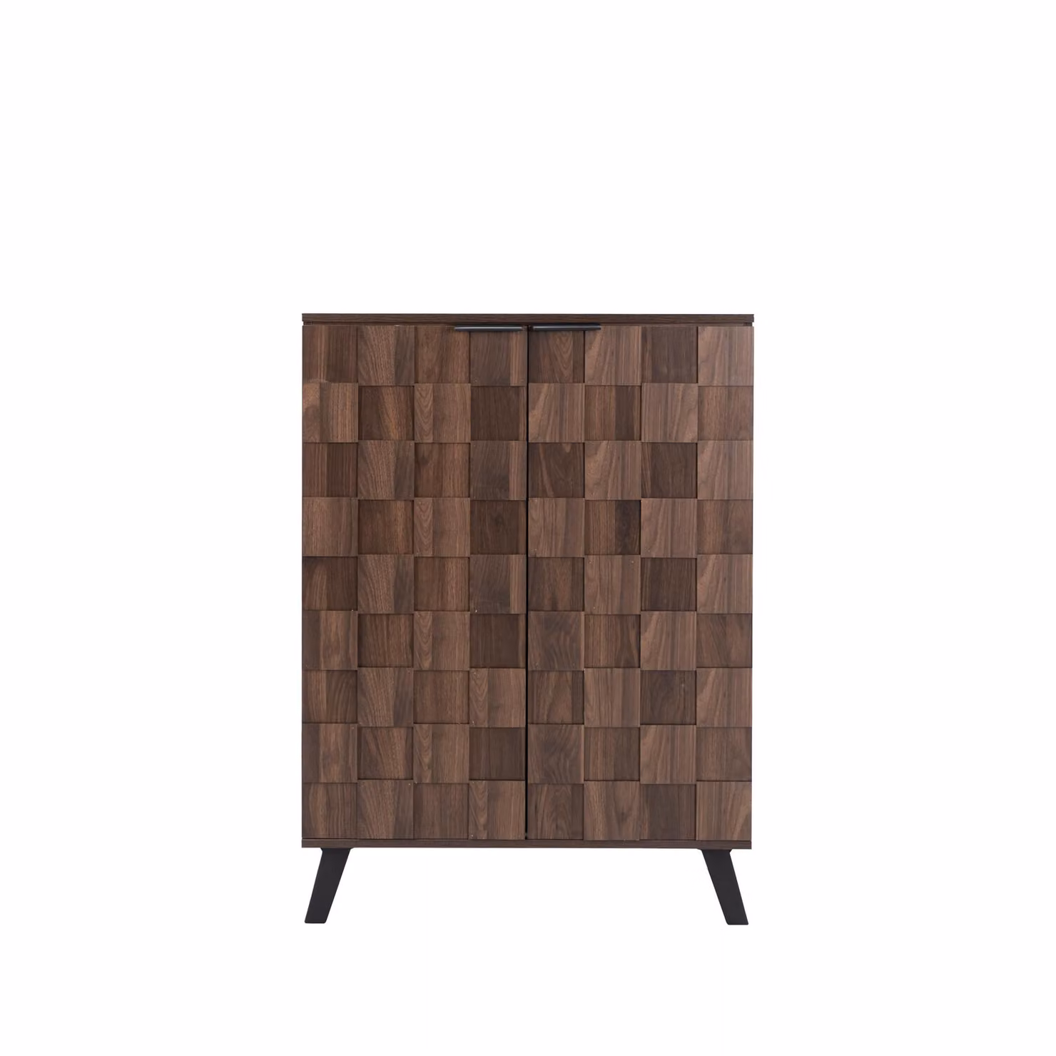 Aosom UK Modern Brown Wood Shoe Cabinet with Soft-Closing Hinged Doors and Adjustable Shelves, W: 80 cm, D: 35 cm, H: 110 cm – 2