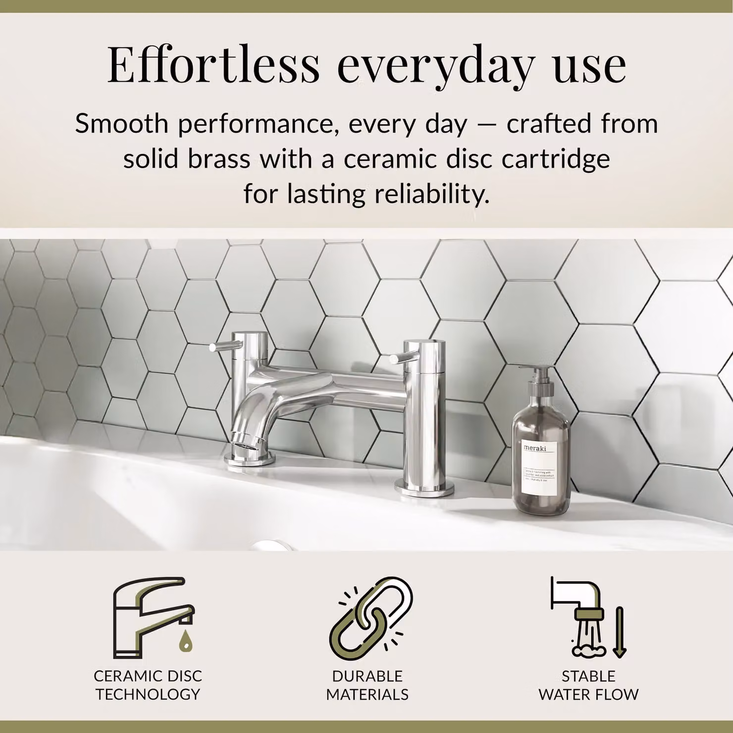 Balterley Round Minimalist Single Lever Deck Mounted Bath Filler Tap in Chrome Silver – 2