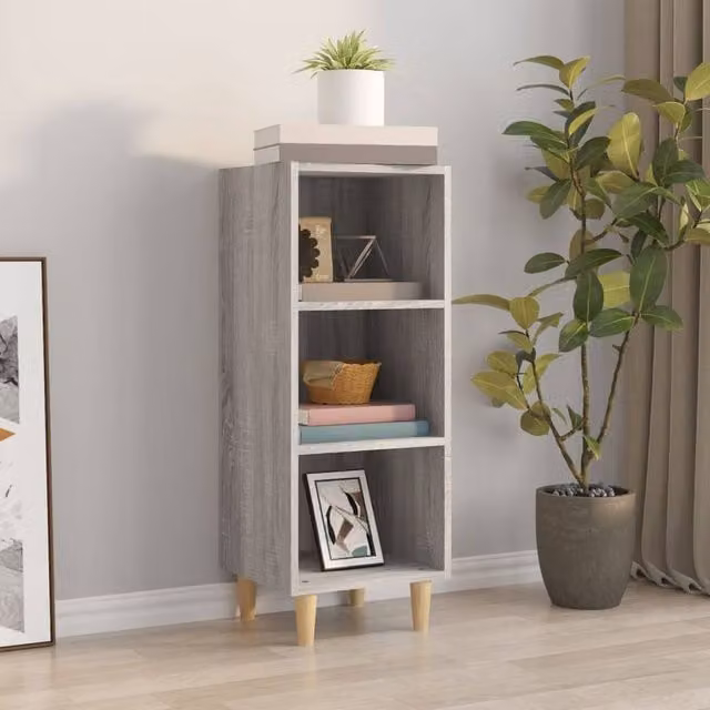 Berkfield Home Grey Sonoma Sideboard in Engineered Wood W/D/H: 34.5 x 32.5 x 90 cm