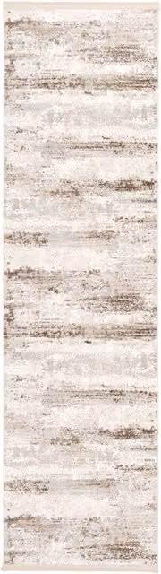 The Rug House Beige and Yellow Striped Fringed Rectangular Rug, Width: 240 cm