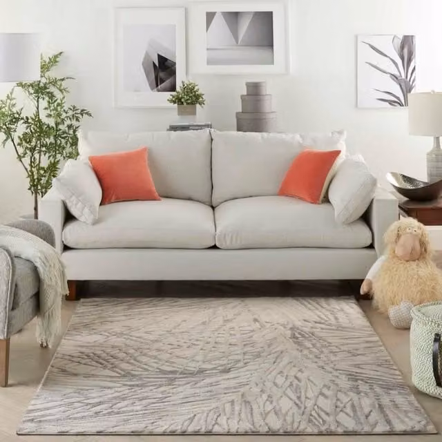 The Rug Shop UK Modern Abstract Stain-Resistant Area Rug in Beige, W: 240 cm, D: 320 cm