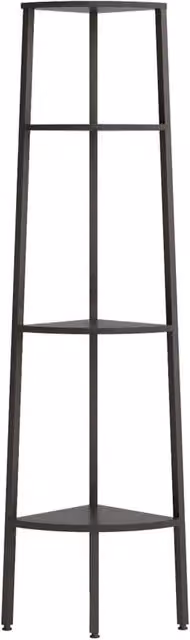 Berkfield Home Practical 4-Tier Corner Shelf, Black, W/D/H: 45.5 x 31.5 x 150 cm – 1