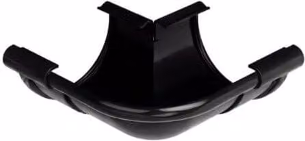 Galeco Industrial Half Round Gutter External Angle 90 Degree, 150mm, Black