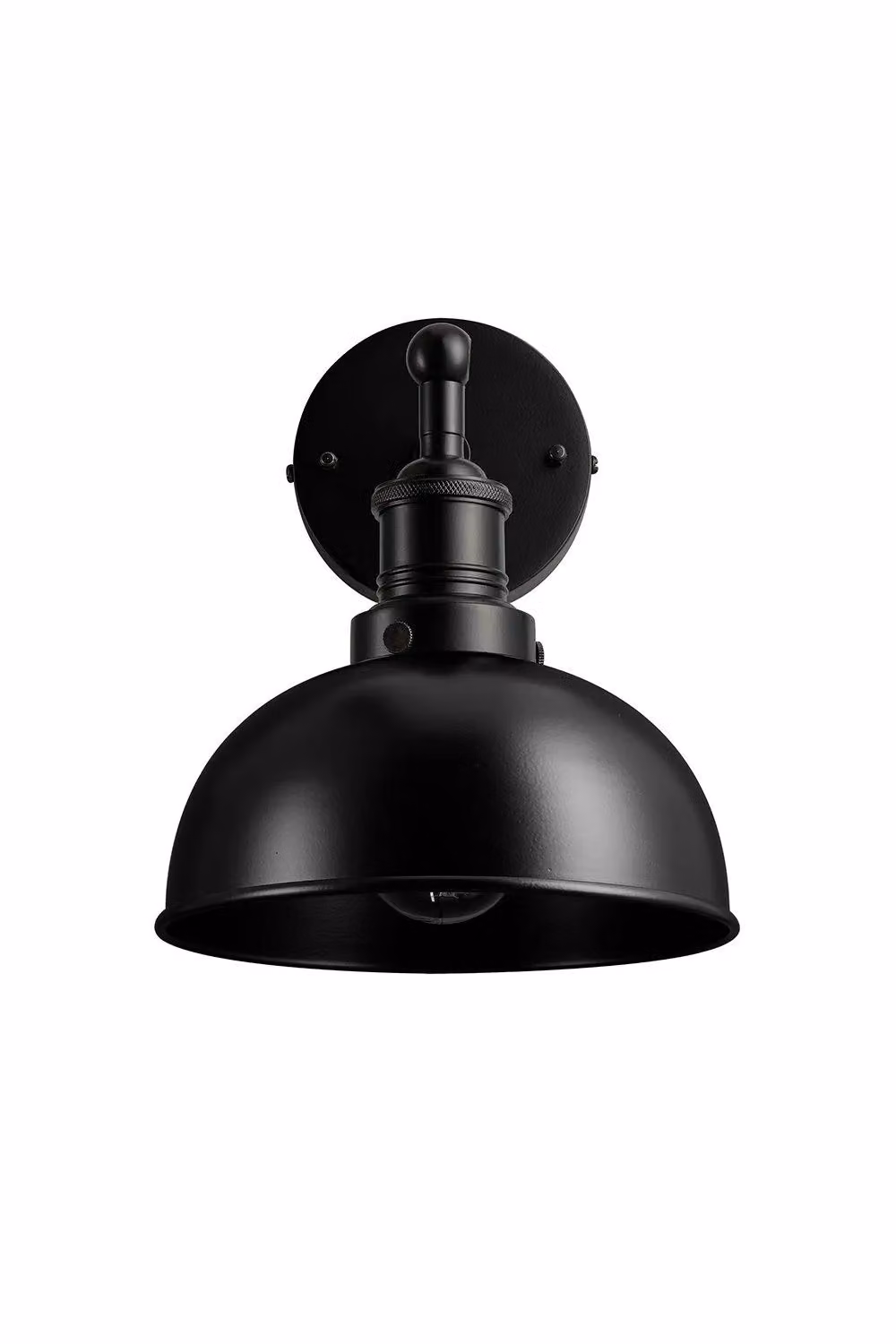 Industville Brooklyn Industrial Dome Wall Light in Black and Brass Metal – 2