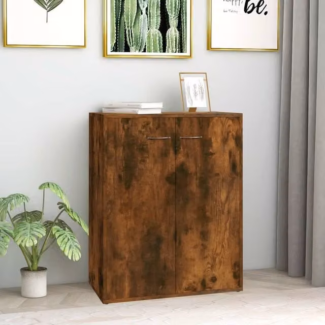 Berkfield Home Smoked Oak Sideboard in Brown, W/D/H: 60 x 30 x 75 cm – 1