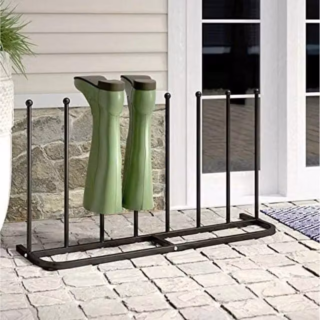 Direct Online Houseware Black Metal Wellington Boot Rack for 4 Pairs