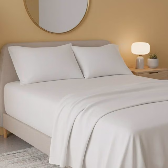 Snug City White Flannelette Cotton Flat Sheet, Double, W: 140 cm, L: 200 cm