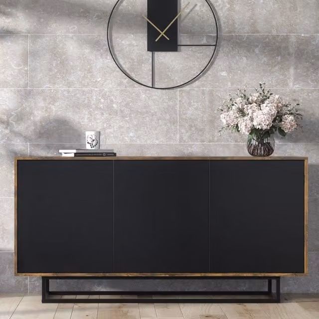 Creative Furniture Halo Industrial Sideboard in Oak and Black/Bronze