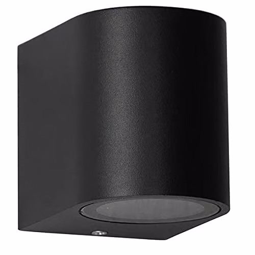 CGC Lighting Black Aluminium Outdoor Up and Down Wall Spotlight with Transparent Glass and GU10 Mains Power – 6