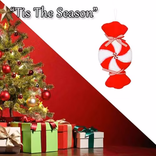 VFM e-Store Red Striped Candy Cane Christmas Tree Hanging Ornament, 40 cm – 7