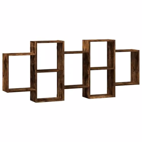 vidaXL Wall Shelf in Smoked Oak, W: 159 cm, H: 65 cm, D: 18 cm – 1