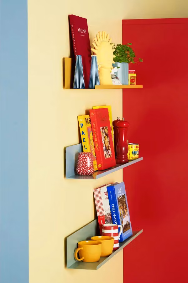 Mustard Made The Ledge In Mustard Large Yellow Metal Wall Mounted Shelf W/D/H: 85 x 13 x 12 cm – 2