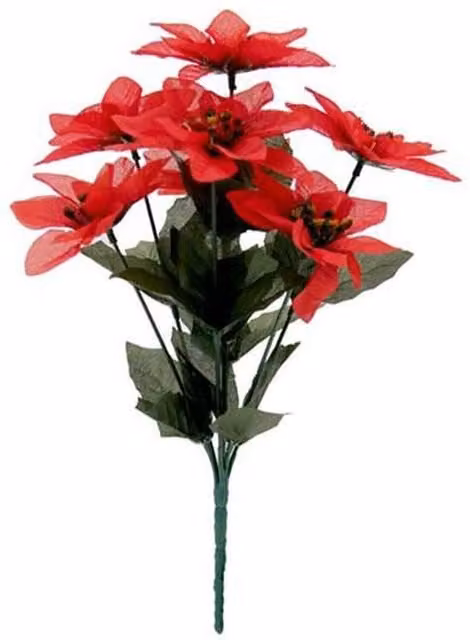 Kingsbury Gifts Red and Green Artificial Christmas Poinsettia Floral Bush