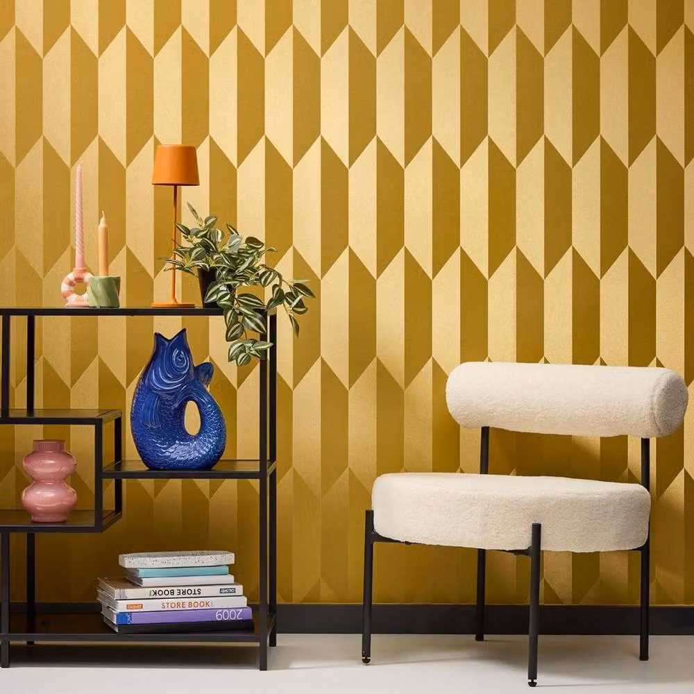 A.S. Création Cosmopolitan Geometric Abstract Vinyl Wallpaper in Gold – 2