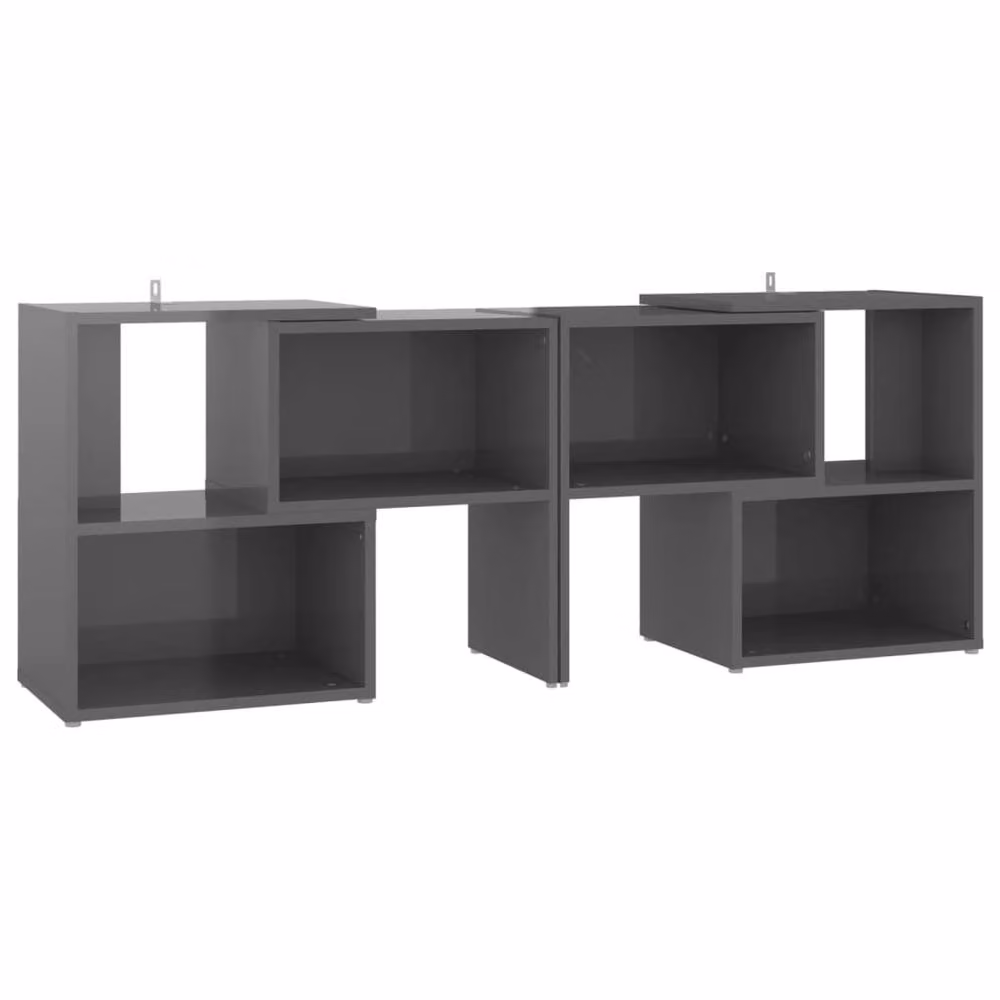 Berkfield Home Modern High Gloss Grey TV Cabinet W/D/H: 104 x 30 x 52 cm – 3