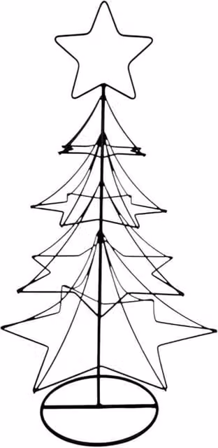 Four Candle Black Metal Wire Christmas Tree with Star, Height: 46 cm – 1