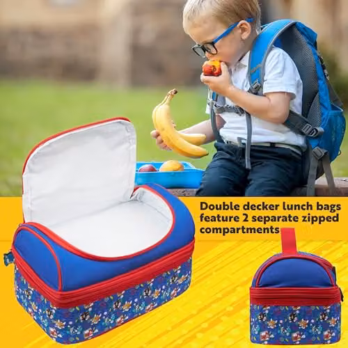 Get Trend Sonic the Hedgehog Insulated Kids Lunch Bag with Dual Compartments in Blue and Red – 2