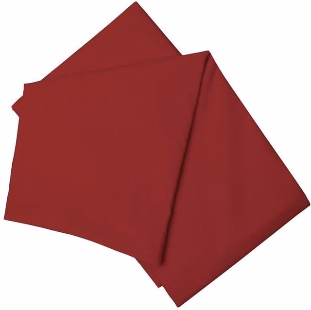 Belledorm Red Easy Care 200 Thread Count Cotton Polyester Percale Flat Sheet, W/D/H: 180 x 200 cm