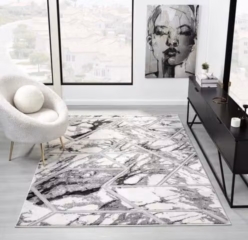 The Linen Consultancy TLC 5 Star Hotel Concept Bianco Rug in Cream and Silver, W: 160 cm, L: 225 cm – 1