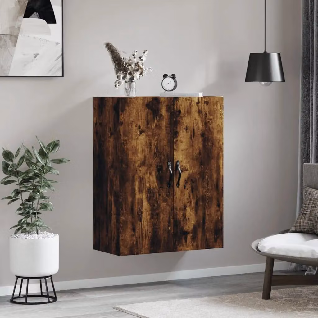 Berkfield Home Wall Mounted Smoked Oak Cabinet in Brown, W: 69.5 cm, D: 34 cm, H: 90 cm – 3
