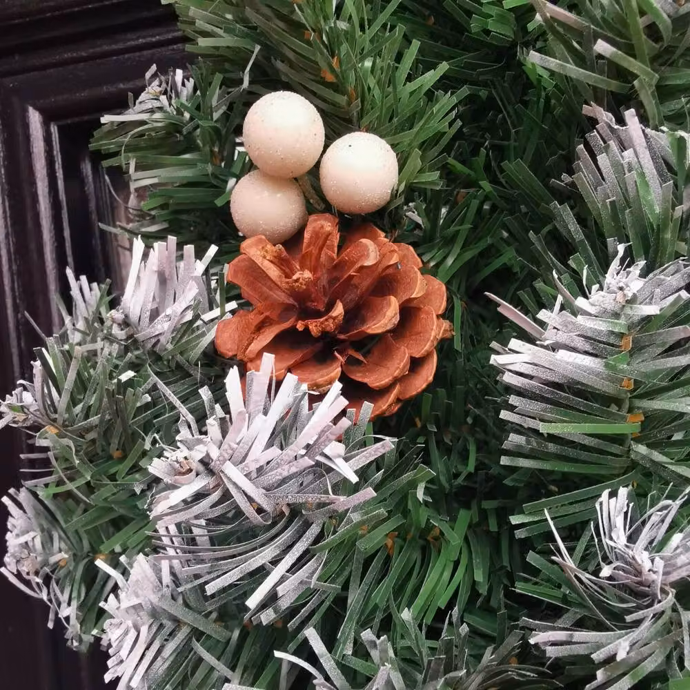 Samuel Alexander Green Snow Tips Christmas Door Wreath, Diameter: 40 cm – 4