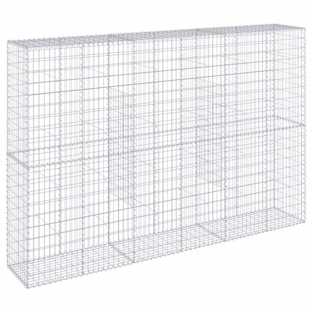Berkfield Home Gabion Basket with Cover in Silver Galvanised Steel, W/D/H: 300 x 50 x 200 cm – 2